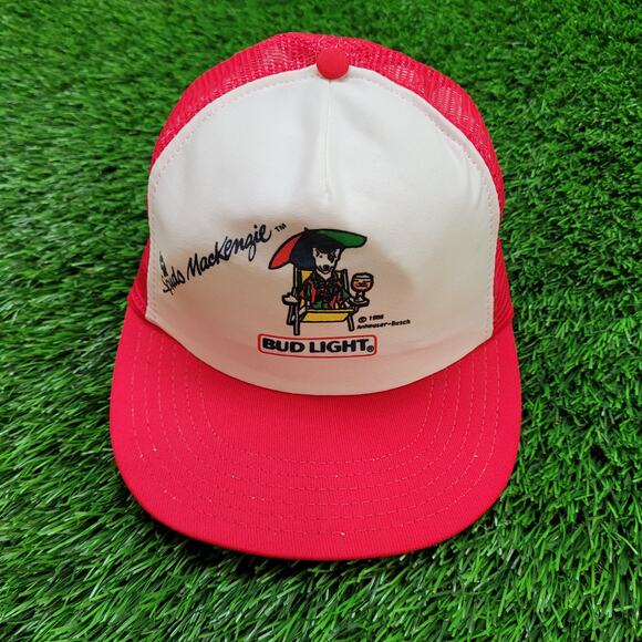 Vintage 1985 Spuds MacKenzie Bud Light Trucker Hat Snapback Made in USA 80s - Picture 1 of 10